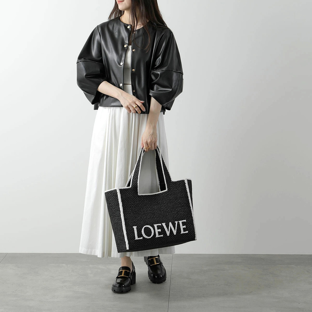 Loewe Font Tote Bag Basket Handbag NEGRO BLACK